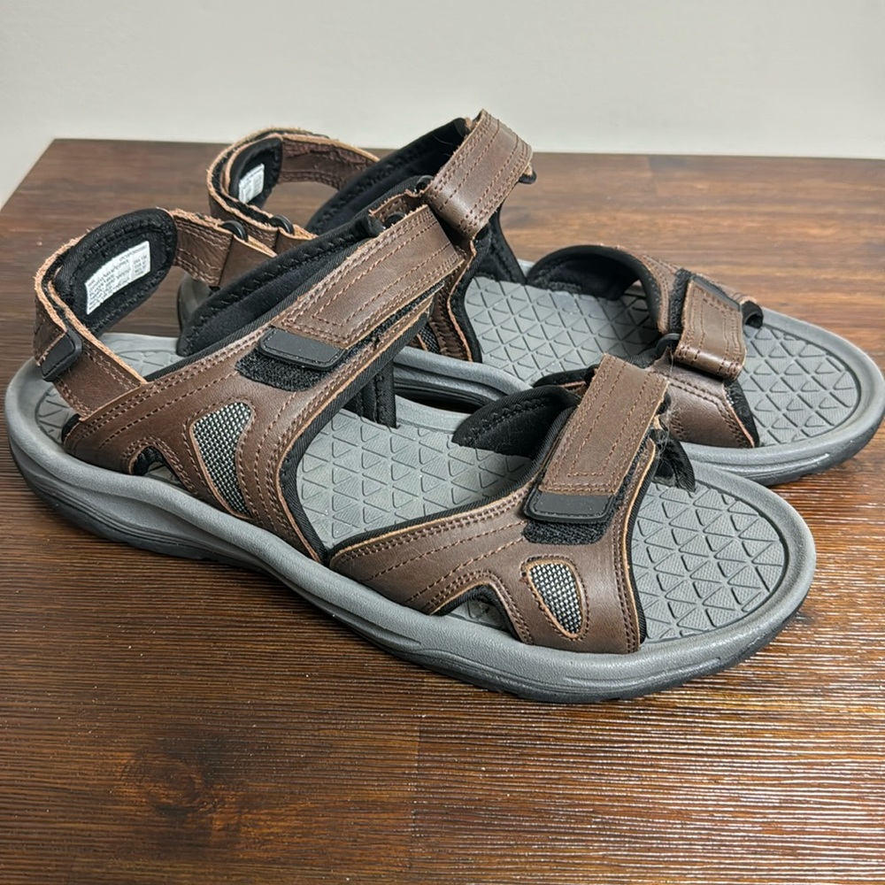 Eddie Bauer Sz 13 Hank Multiple Strap Sandals River Trek Brown